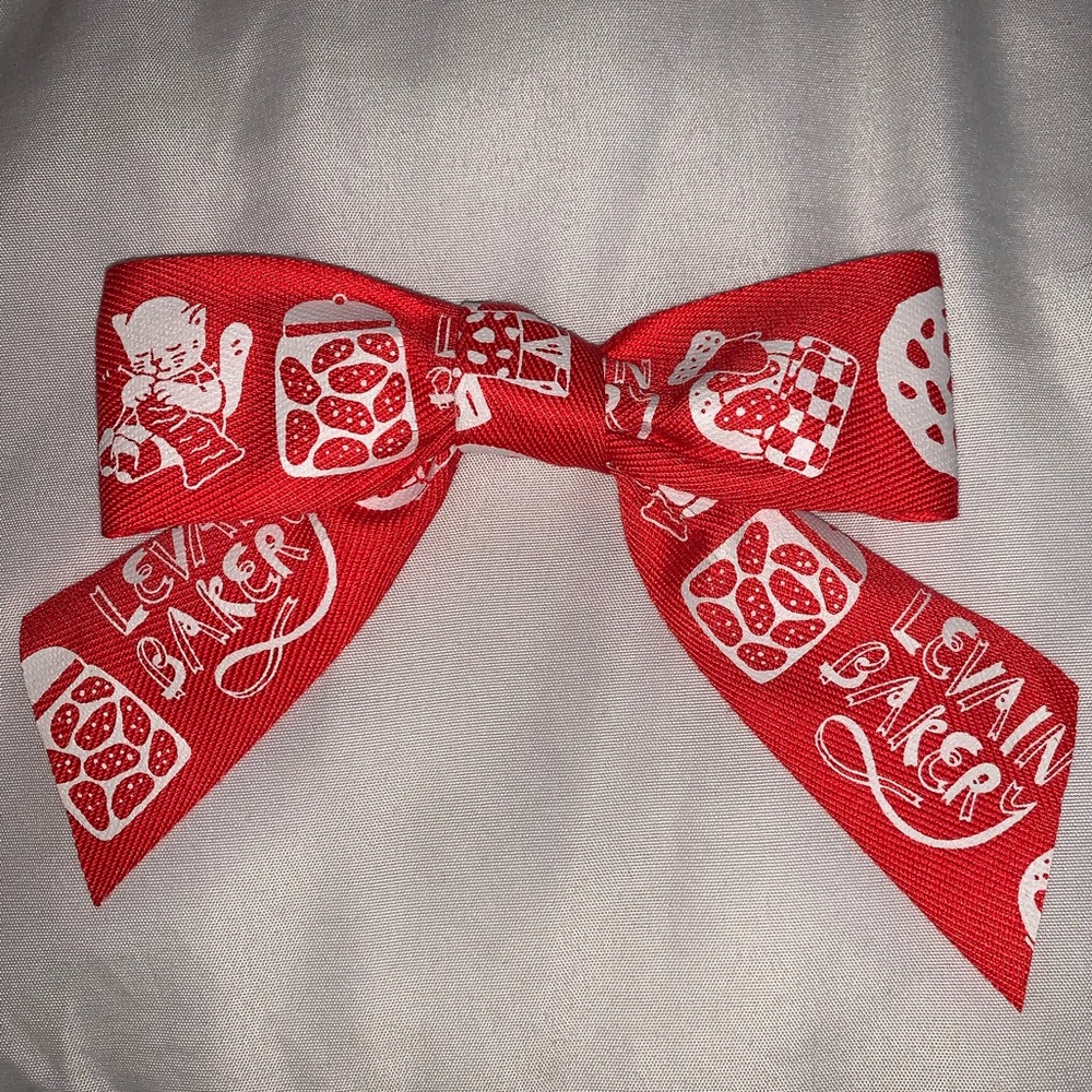 Levain Bakery Red and White Graphic Bow